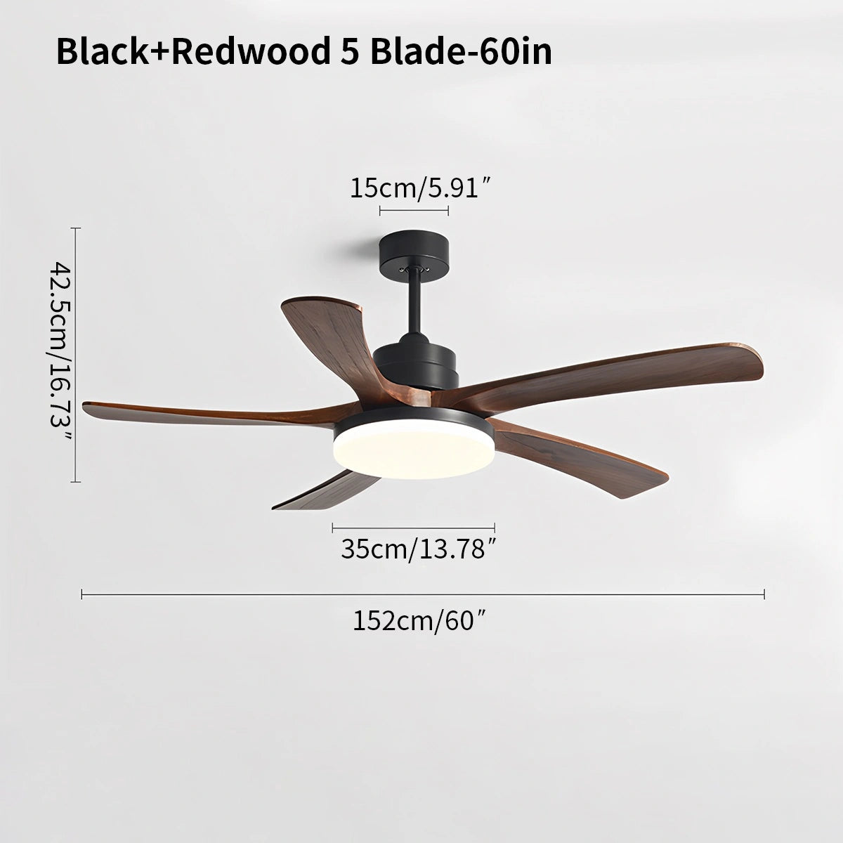 Antizer High Wind Wood Ceiling Fan Light