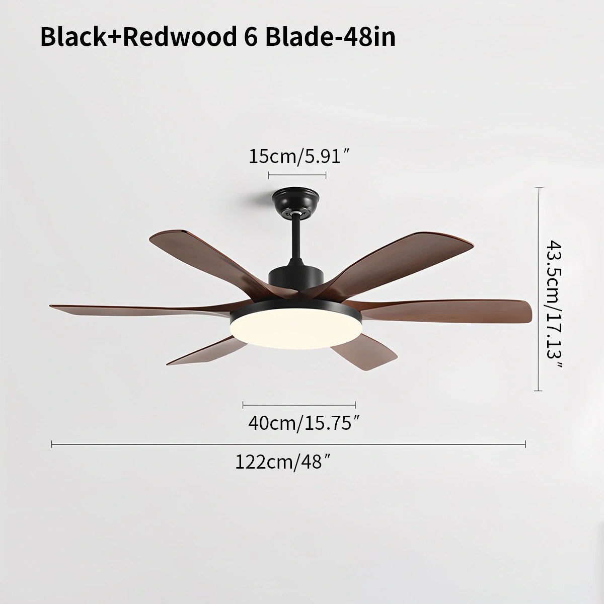 Antizer Living Room 6-Leaf Ceiling Fan Light