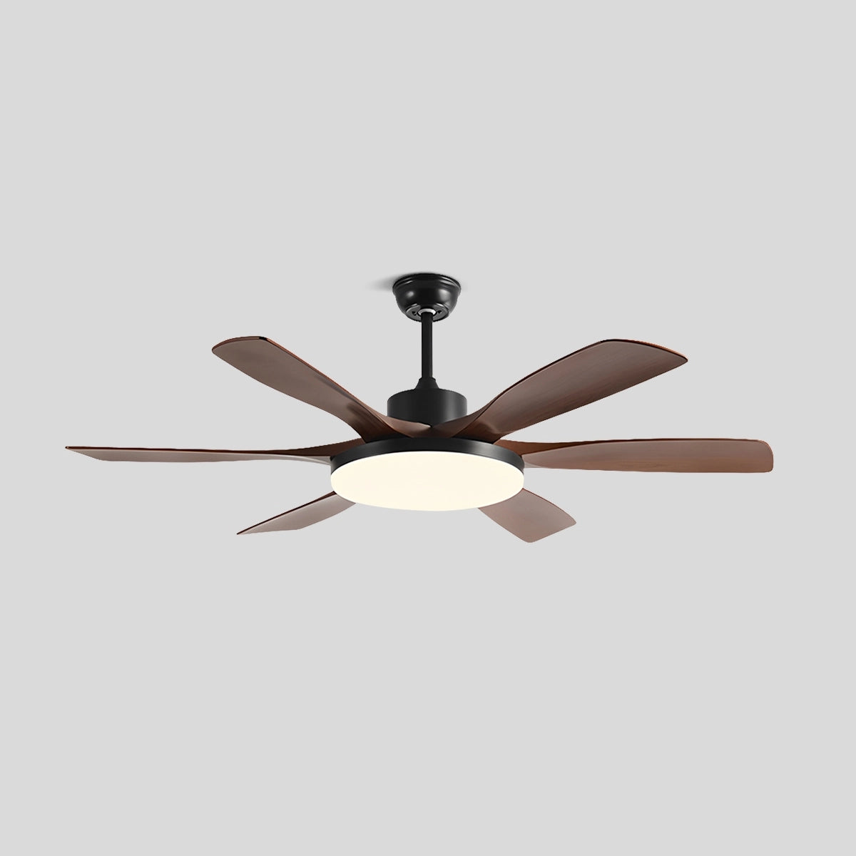 Antizer Living Room 6-Leaf Ceiling Fan Light Black+Redwood 6 Blade