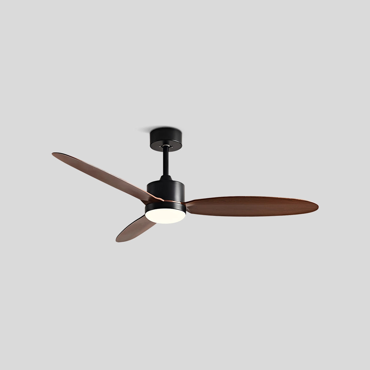 Antizer 3-Blade Ceiling Fan With Light for Bedroom Black+Walnut