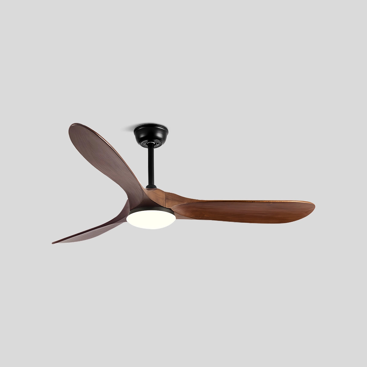 Antizer Nordic Wood Ceiling Fan with Light Black+Walnut Wood