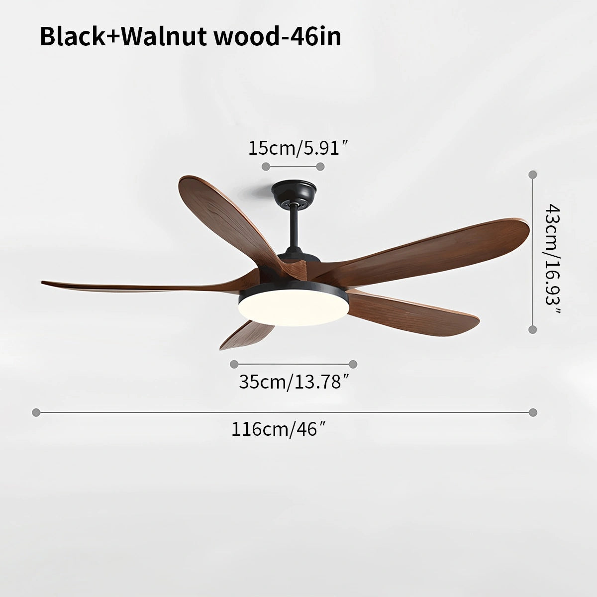 Antizer 5-leaf Wood Ceiling Fan Light