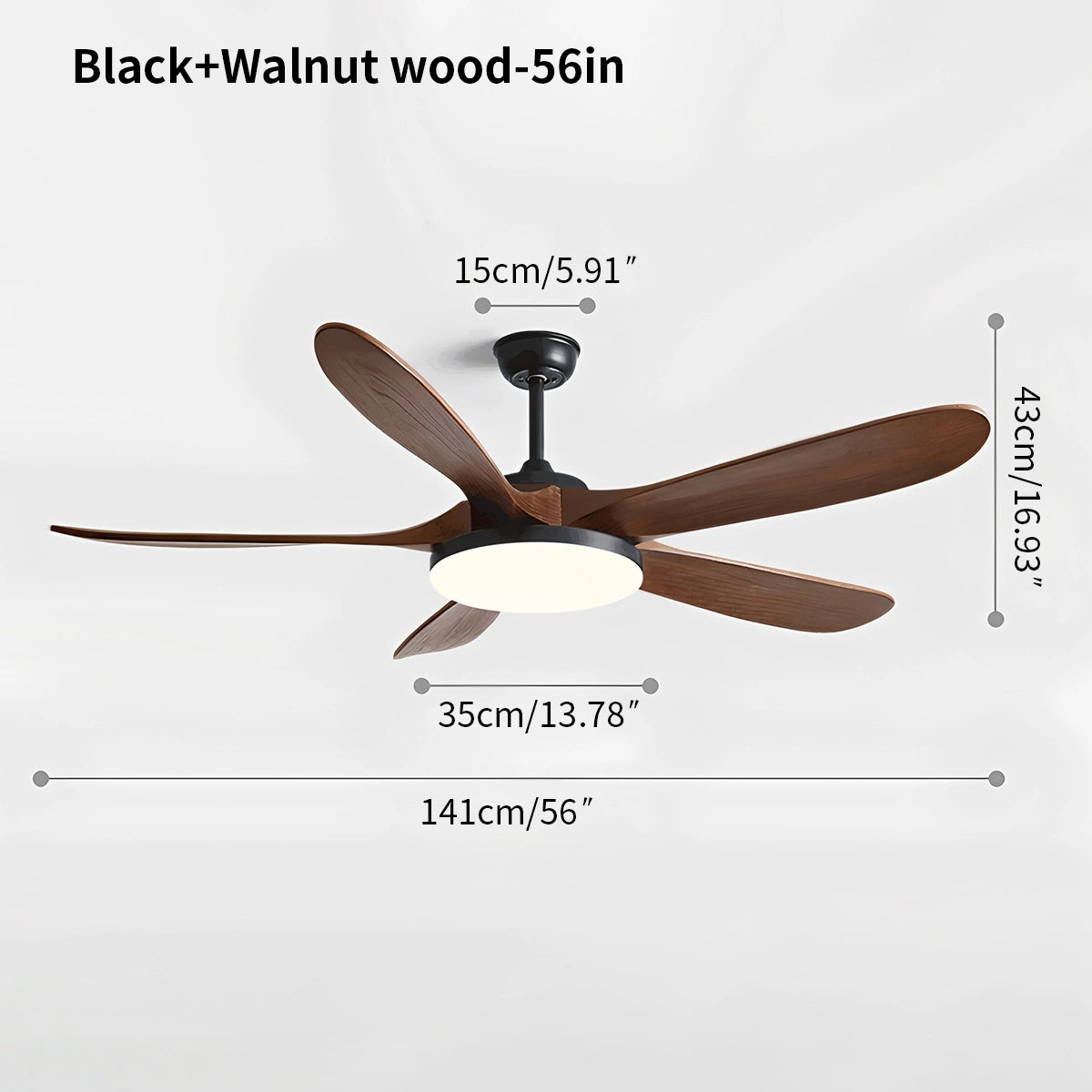 Antizer 5-leaf Wood Ceiling Fan Light