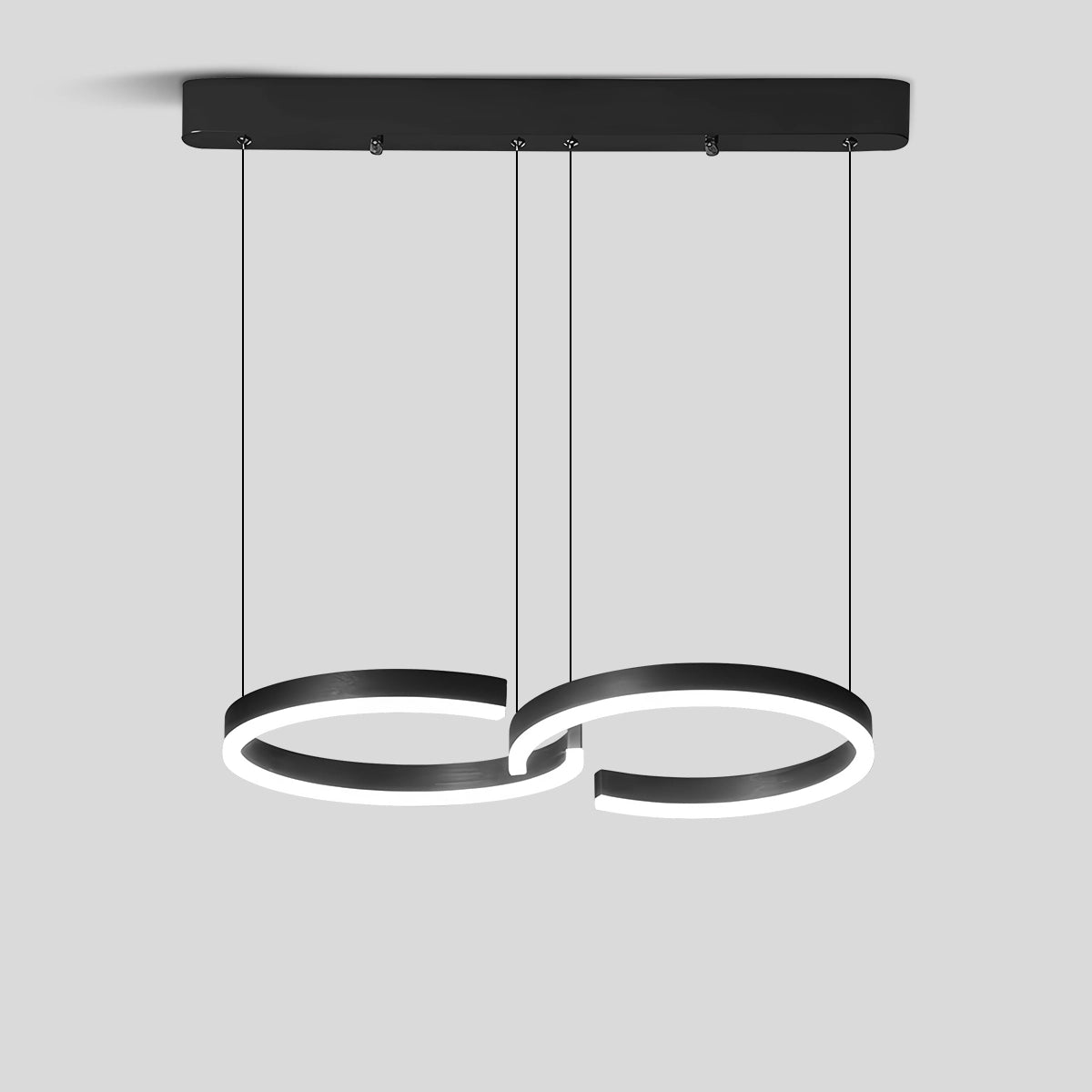 Antizer Nordic Light Luxury Double C Pendant Light Black