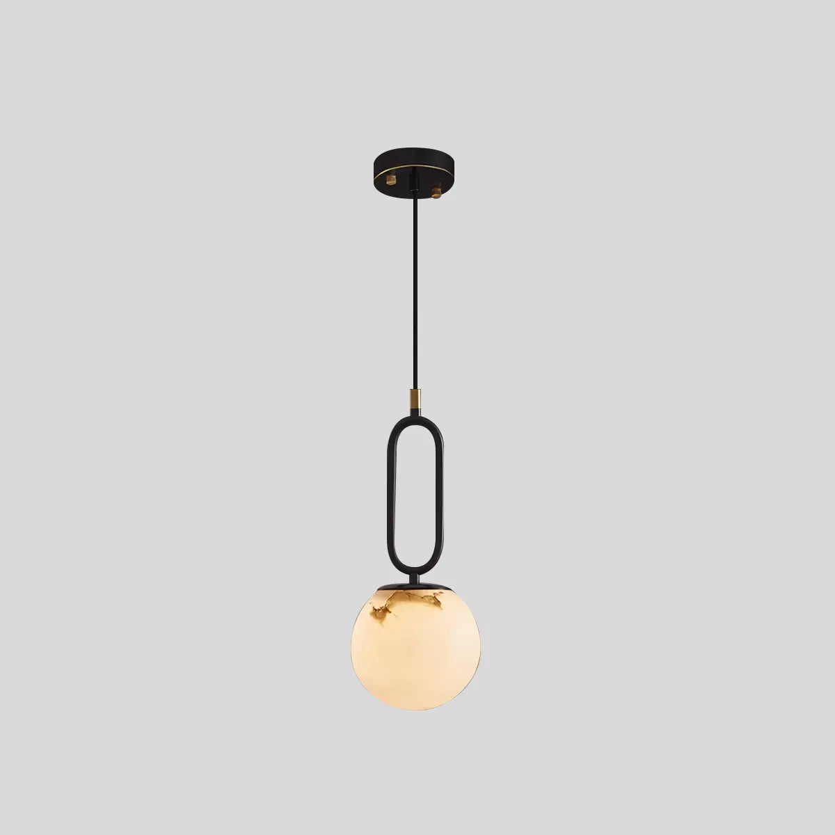 Antizer Gong Alabaster Globe Pendant Light for Bedroom Black