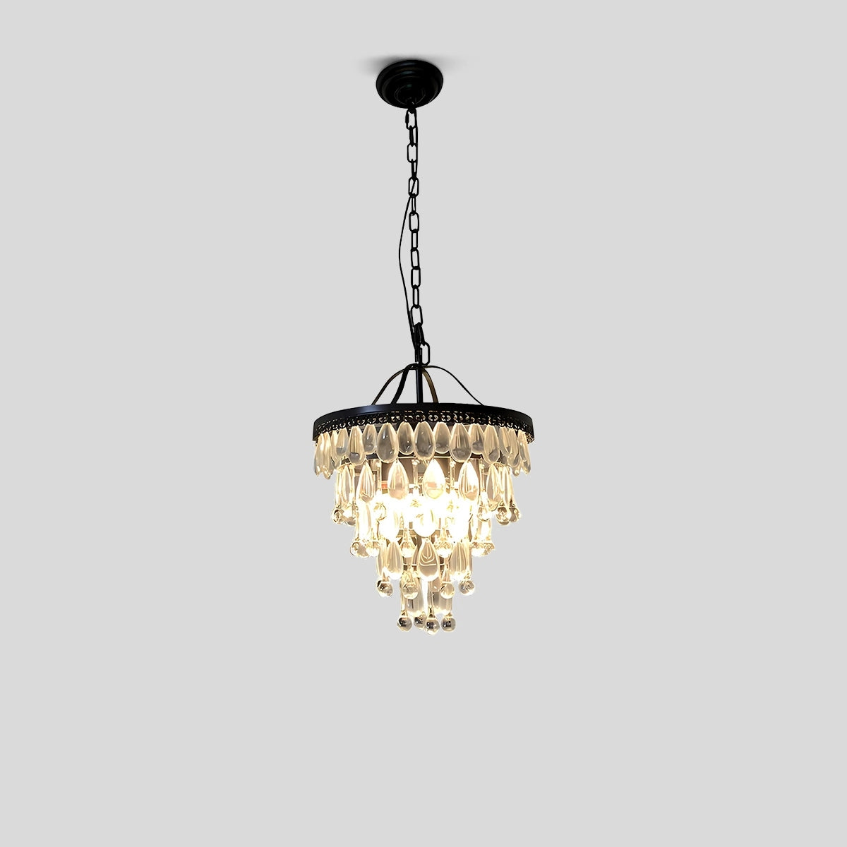 Antizer Droplet Crystal Chandelier for Dining Room Black