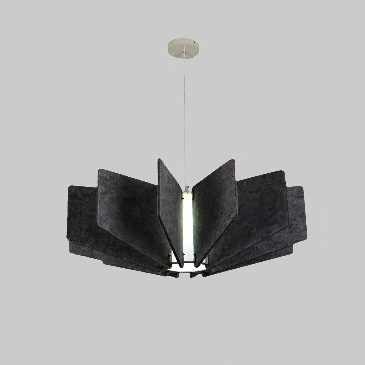 Antizer Wing Panel Acoustic Pendant Light for Living Room Black Dia 60cm x H 30.5cm / ∅ 23.62" x H 12.01"