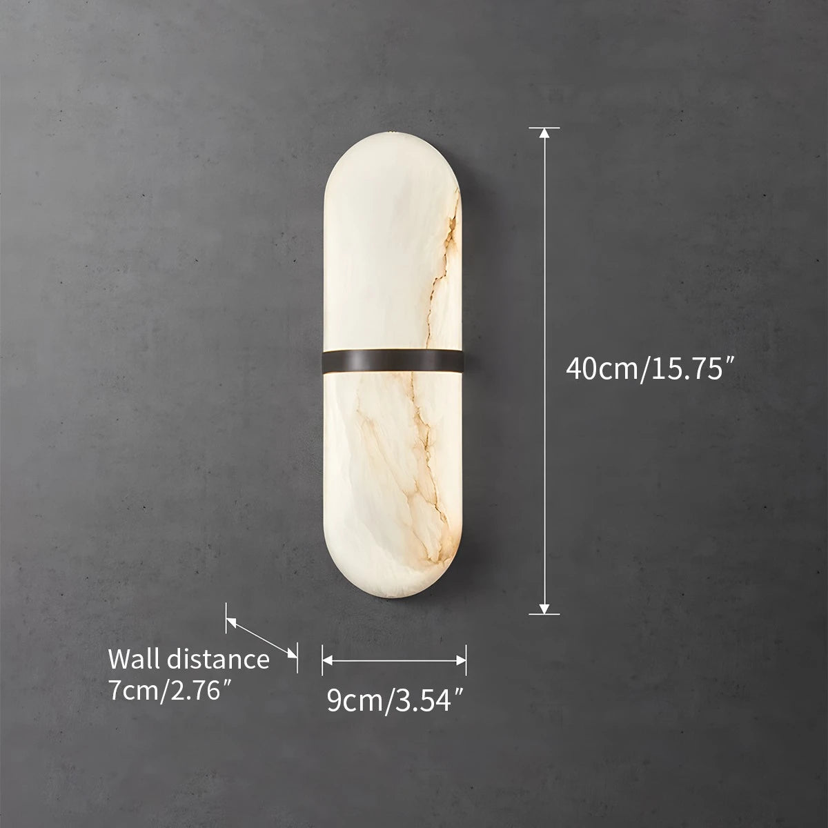 Antizer Melange Pill Form Spanish Alabaster Wall Sconce