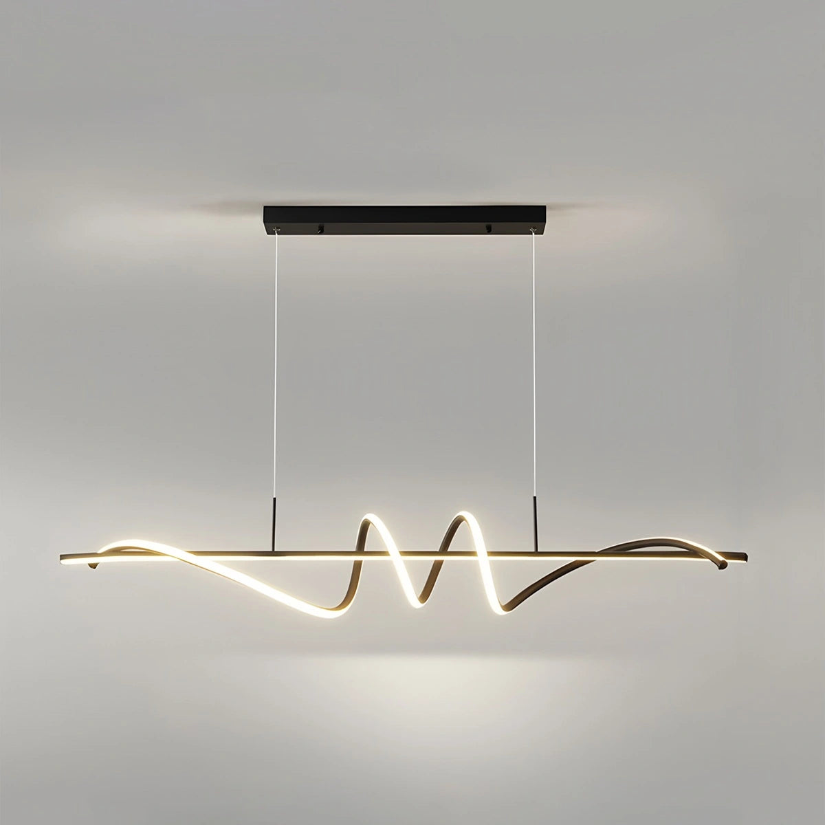 Antizer Wave Linear Chandelier for Dining Room Black
