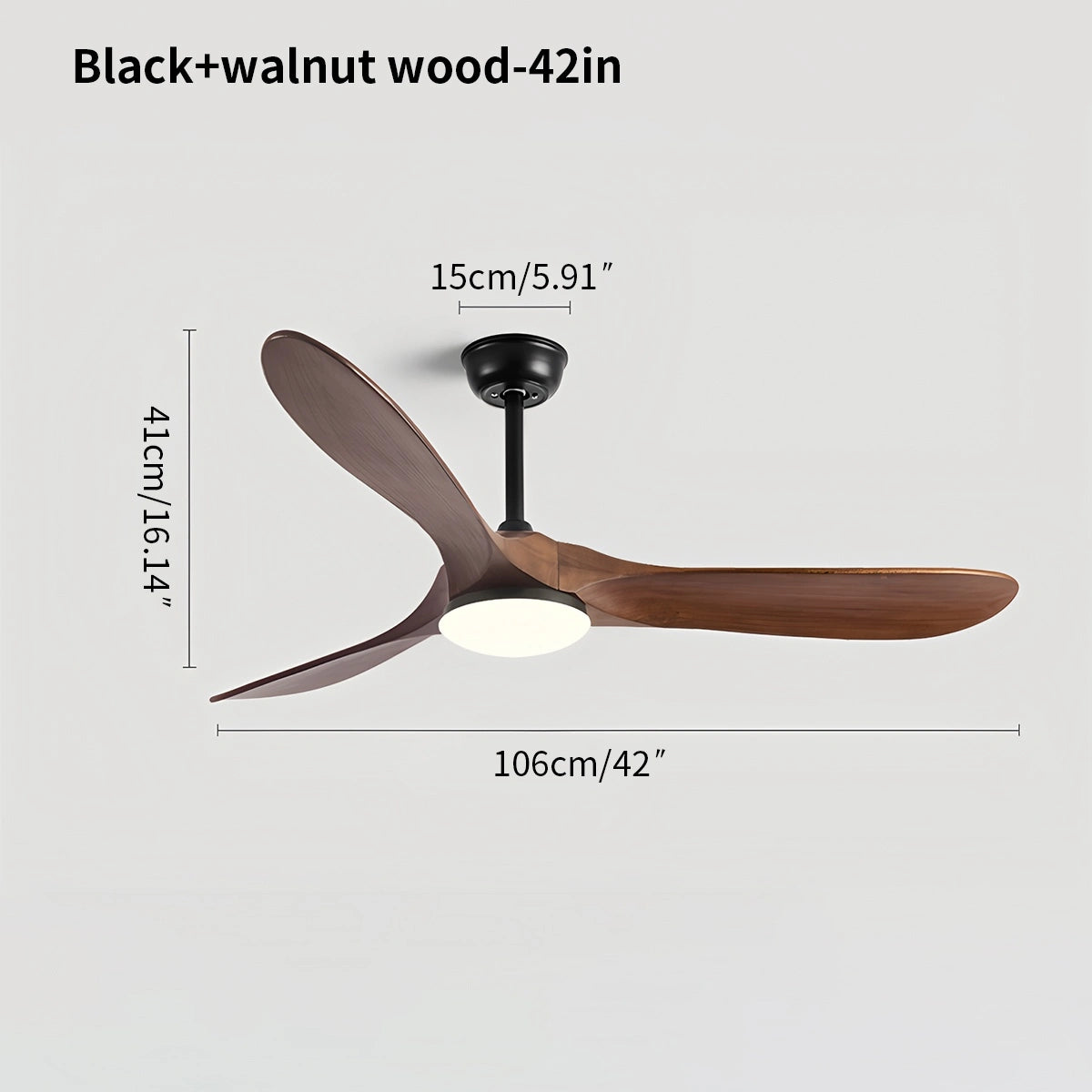 Antizer Nordic Wood Ceiling Fan with Light