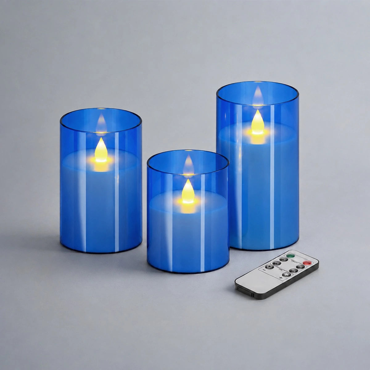 Antizer Acrylic Glass Pillar Flameless Candle 12 Pack × 6