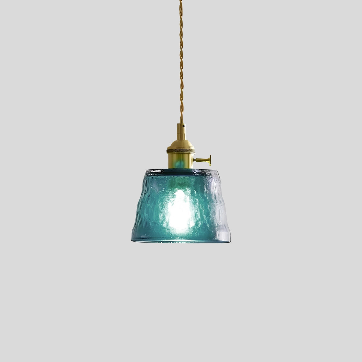 Antizer Nordic Cup Glass Pendant Lamp for Bedside Blue
