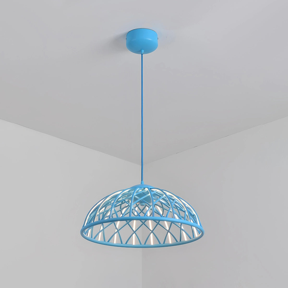 Antizer Modern Woven Mesh Art Pendant Light Blue Warm Light