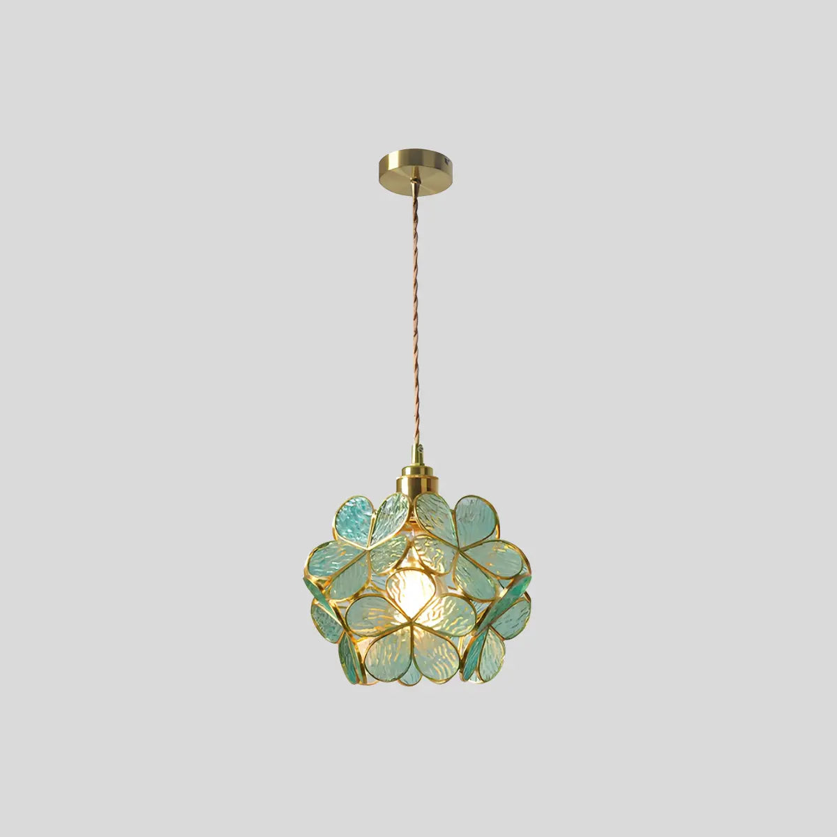 Antizer Cherry Blossom Stained Glass Pendant Light Blue+Gold D 15cm / 5.91" Warm White