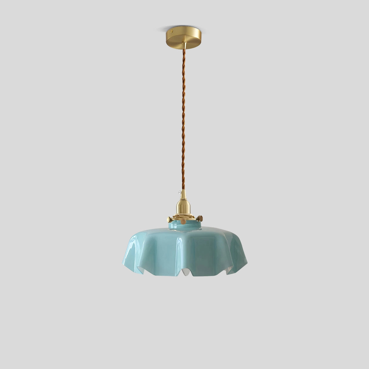 Antizer Retro Coloured Glass Pendant Light for Kitchen Blue Dia 24cm/∅9.45"