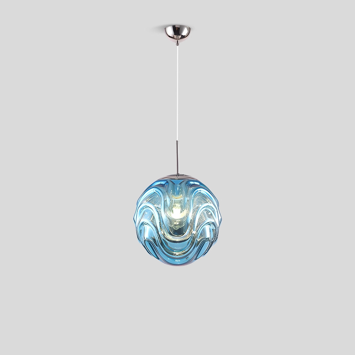 Antizer Modern Sphere Pendant Light for Kitchen Dining Room Blue Warm Light