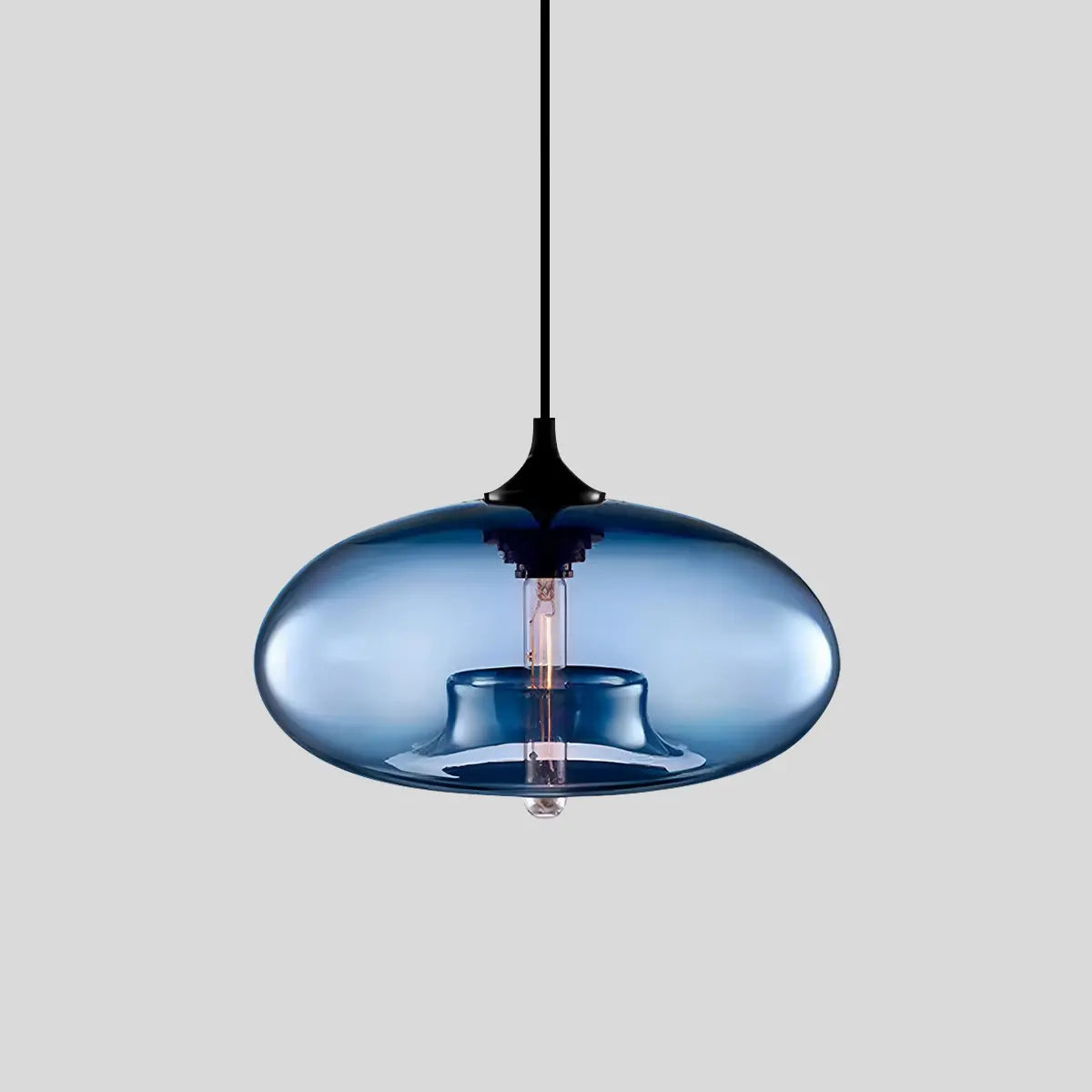 Antizer Colorful Glass Pendant Light for Dining Area Blue D28cm / 11.02″