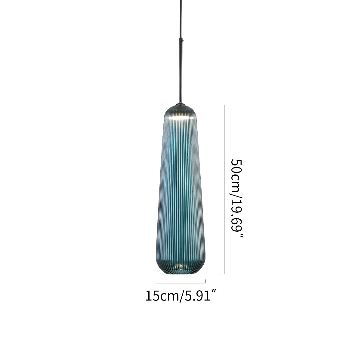 modern glass pendant light size