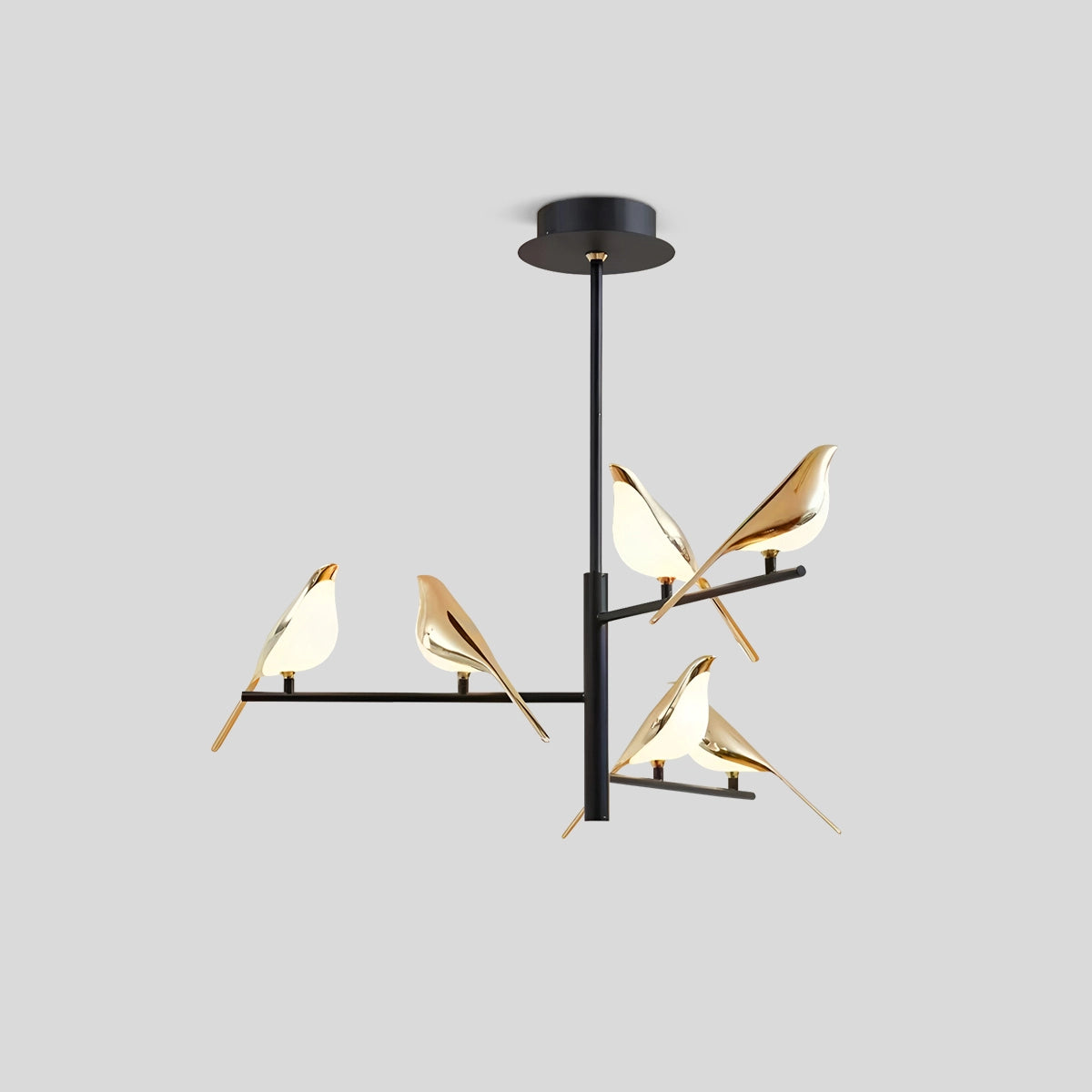 Antizer Modern Gold Birds LED Chandelier Branch-6 Heads Warm Light