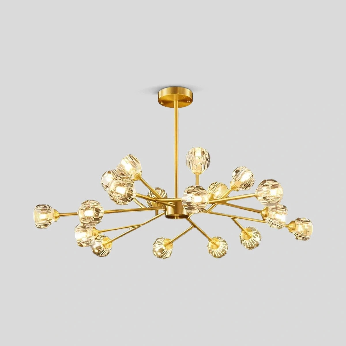 Antizer Crystal Ball Round Cluster Chandelier Polished Brass & Clear 18heads ∅ 42.5" x H17.7" / Dia 108cm x H 45cm 11cm/