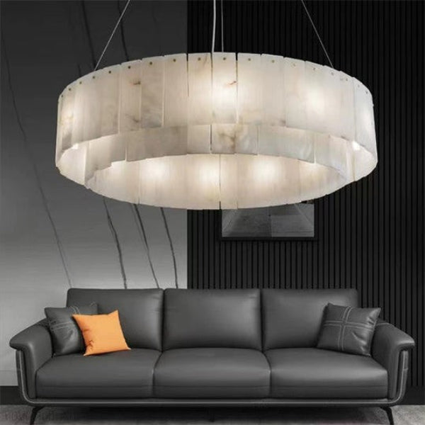 Antizer Brendra Alabaster Round Chandelier