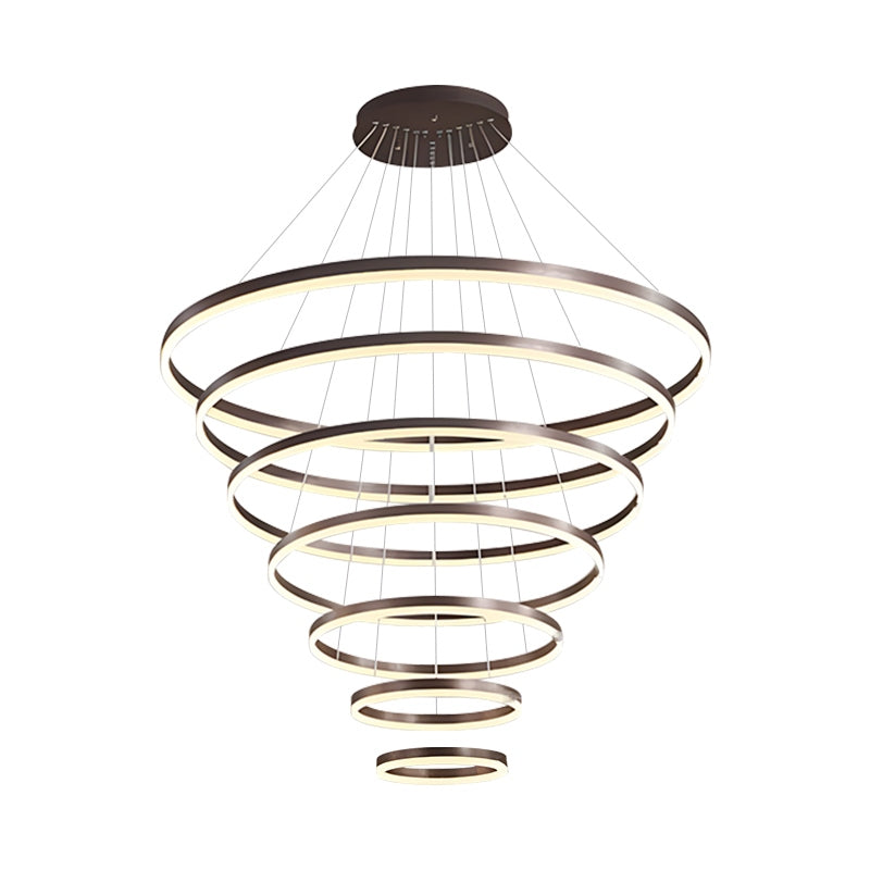brown 7-tiered circular chandelier