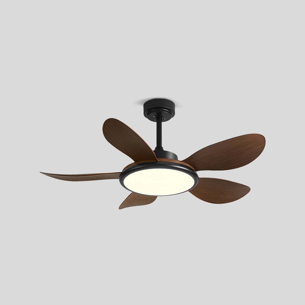 Antizer 5-Blade Wood Ceiling Fan with Light for Living Room Brown D106cm / 42"