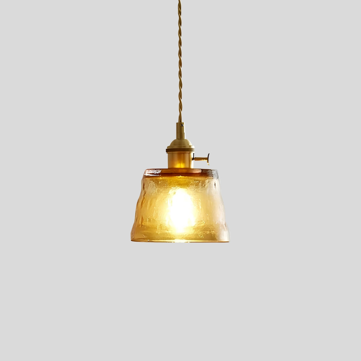 Antizer Nordic Cup Glass Pendant Lamp for Bedside Brown