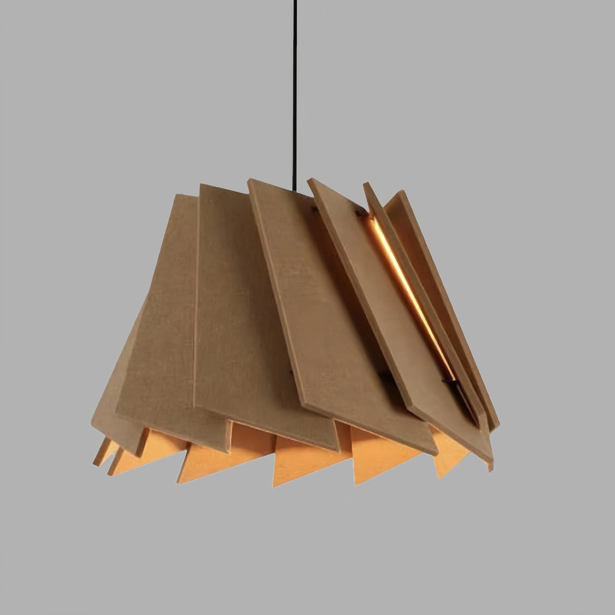 Antizer Rotating Leaf Acoustic Pendant Light for Living Room Office Brown Dia 40cm x H 30cm / ∅ 15.75" x H 11.81"