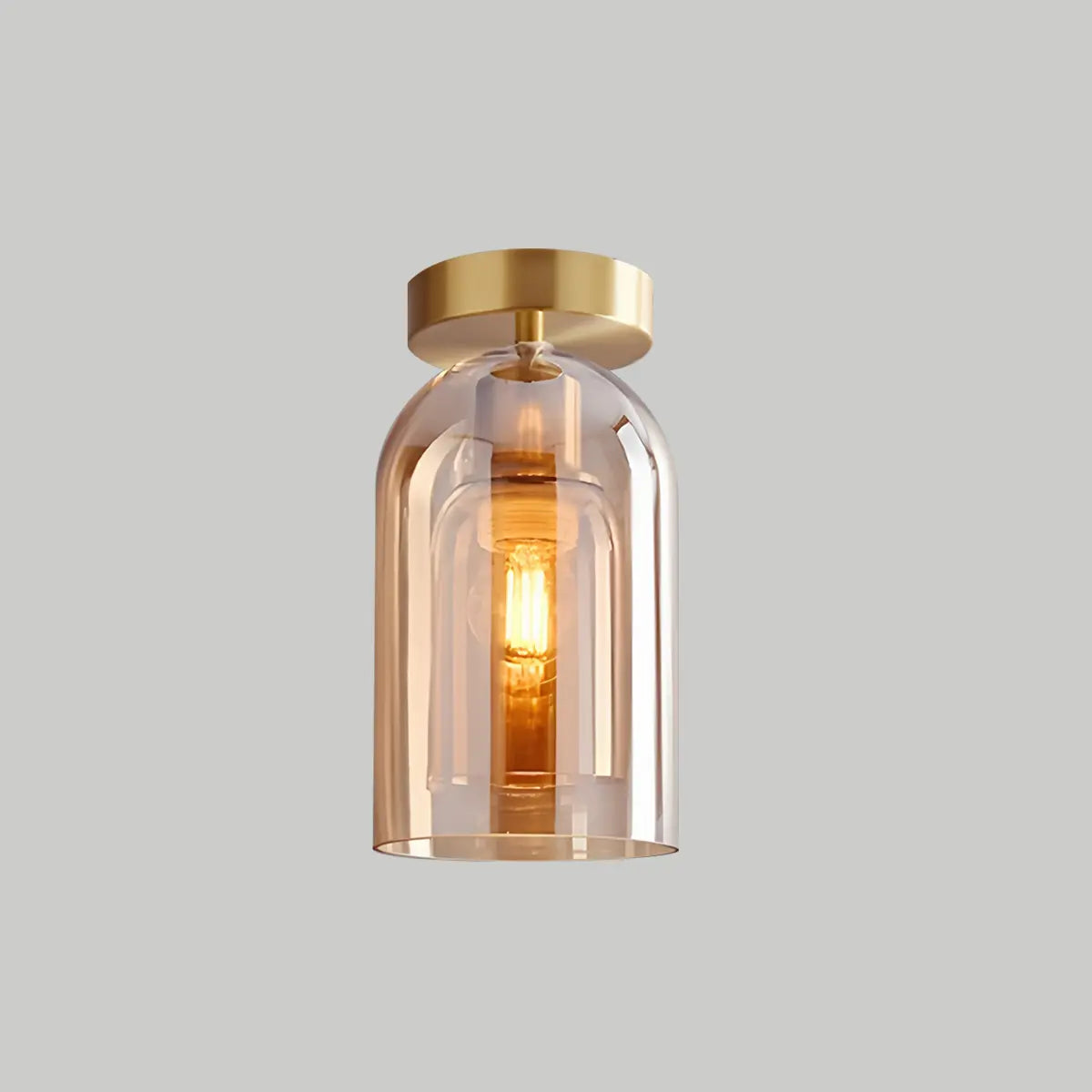 Antizer Vintage Glass Semi-Flush Ceiling Light for Entryway Gold Style C