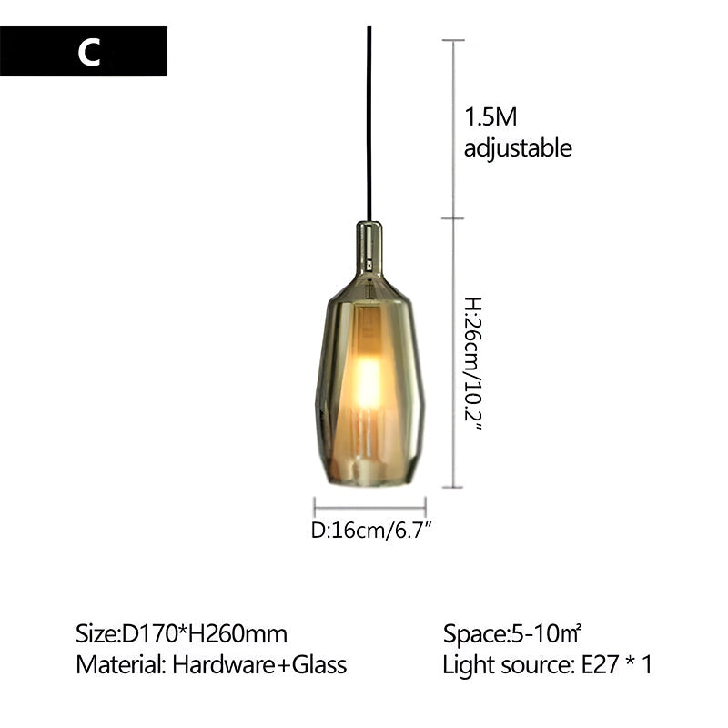 Antizer Modern Minimalist LED Glass Pendant Light for Kitchen