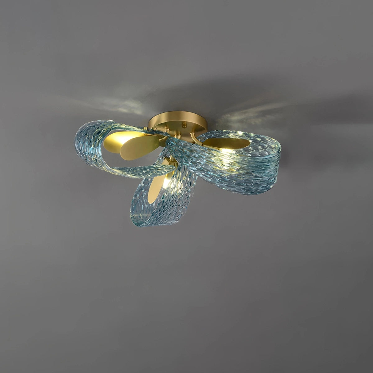 modern blue art glass ceiling light