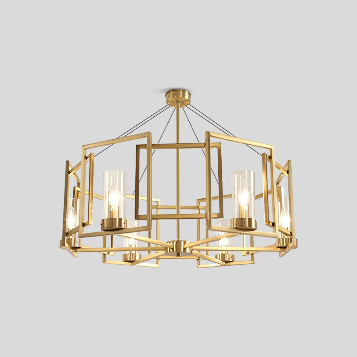 Antizer Modern Luxury All Copper Chandelier Ceiling-6 Heads Warm Light