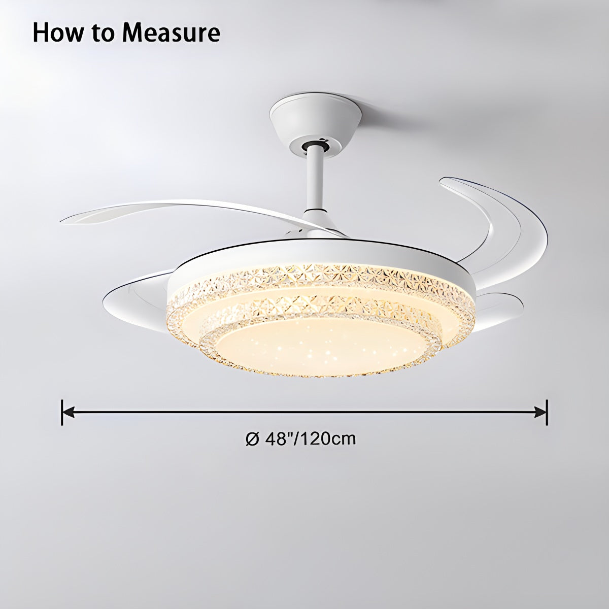 Antizer Dimmable Remote Hugger Ceiling Fan Light