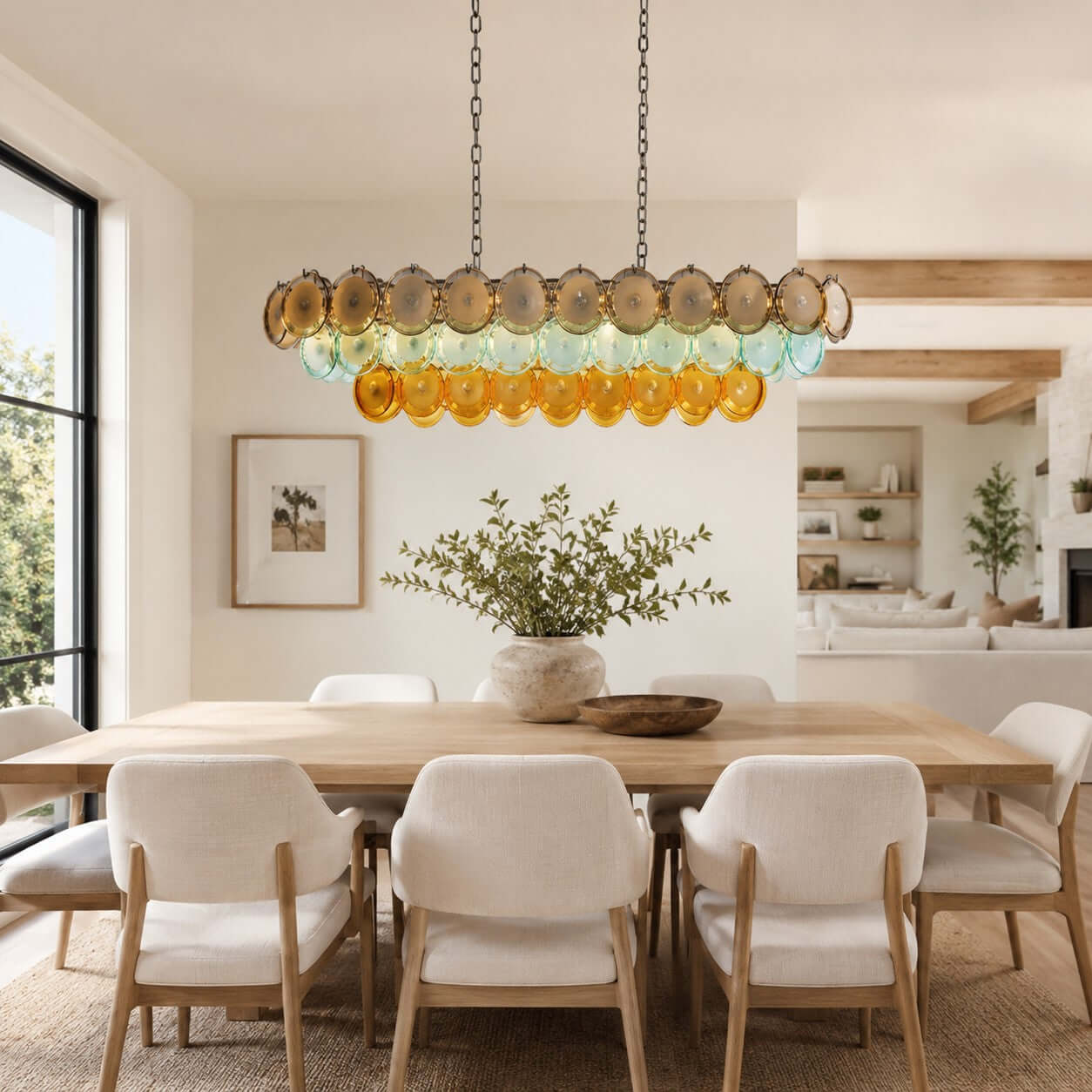 Antizer Murano Multicolor Circular Glass Chandelier
