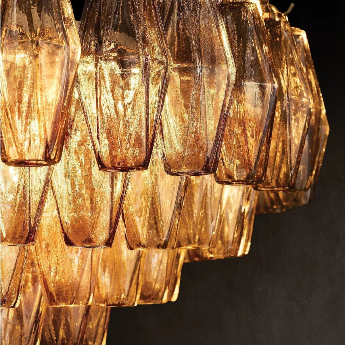 Antizer Chiara Glass Tiered Rectangular Chandelier