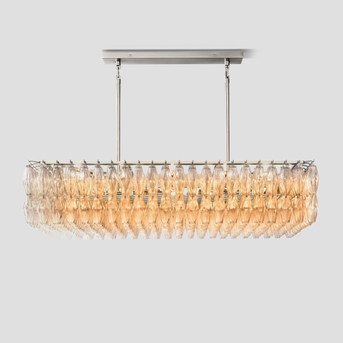 Antizer Chiara Glass Tiered Rectangular Chandelier