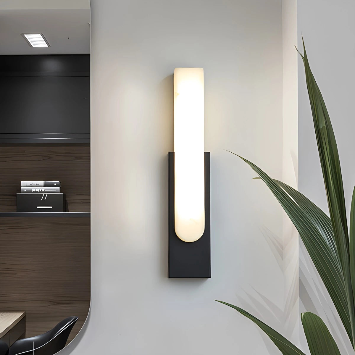 Antizer Chinese Style Alabaster Wall Lamp for Bedroom