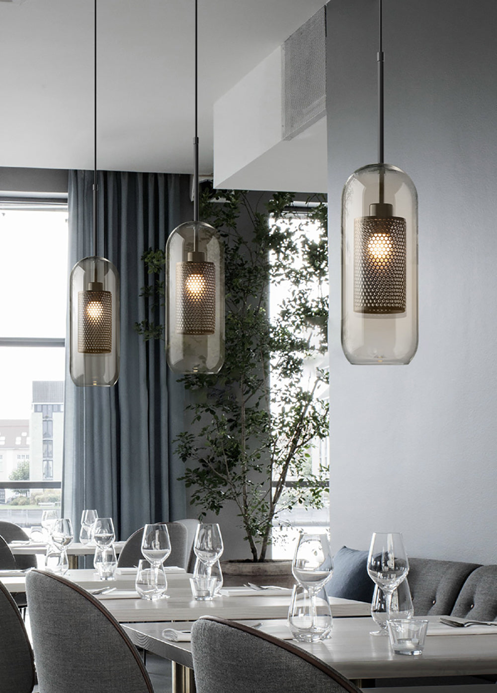 Chiswick Modern Glass Pendant Light: Elegant Spherical, Pear, Capsule Ceiling Fixture