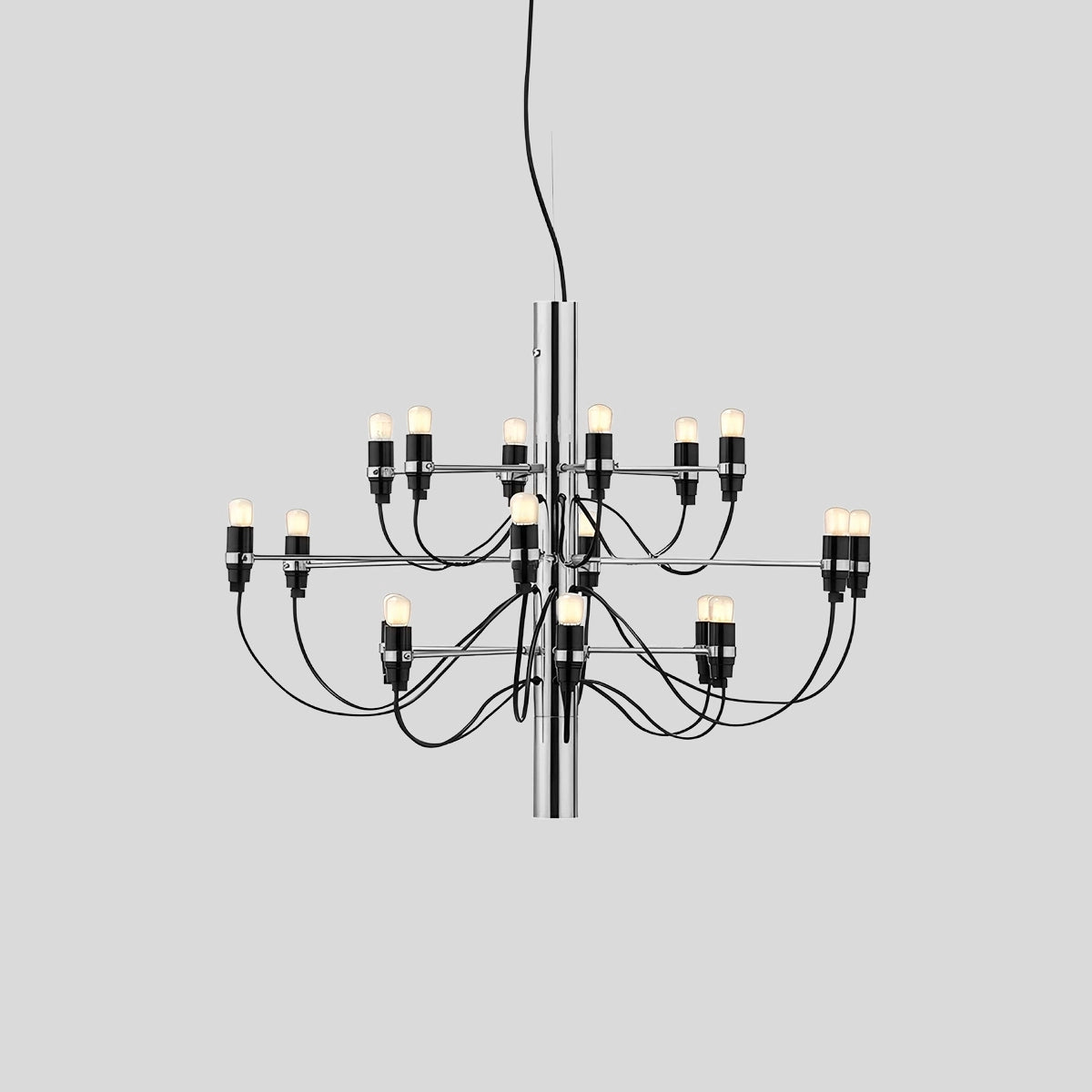 Antizer Tiered Modern Candle Chandelier Chrome 56cm / 22.05"