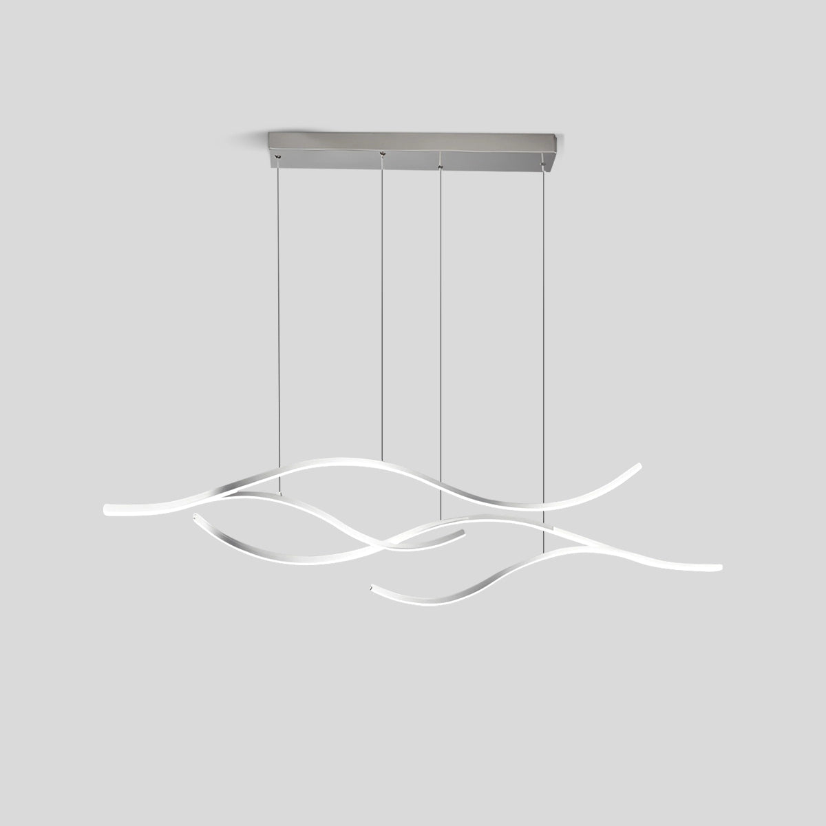 Antizer Modern Waves Hanging Pendant Light Chrome Large