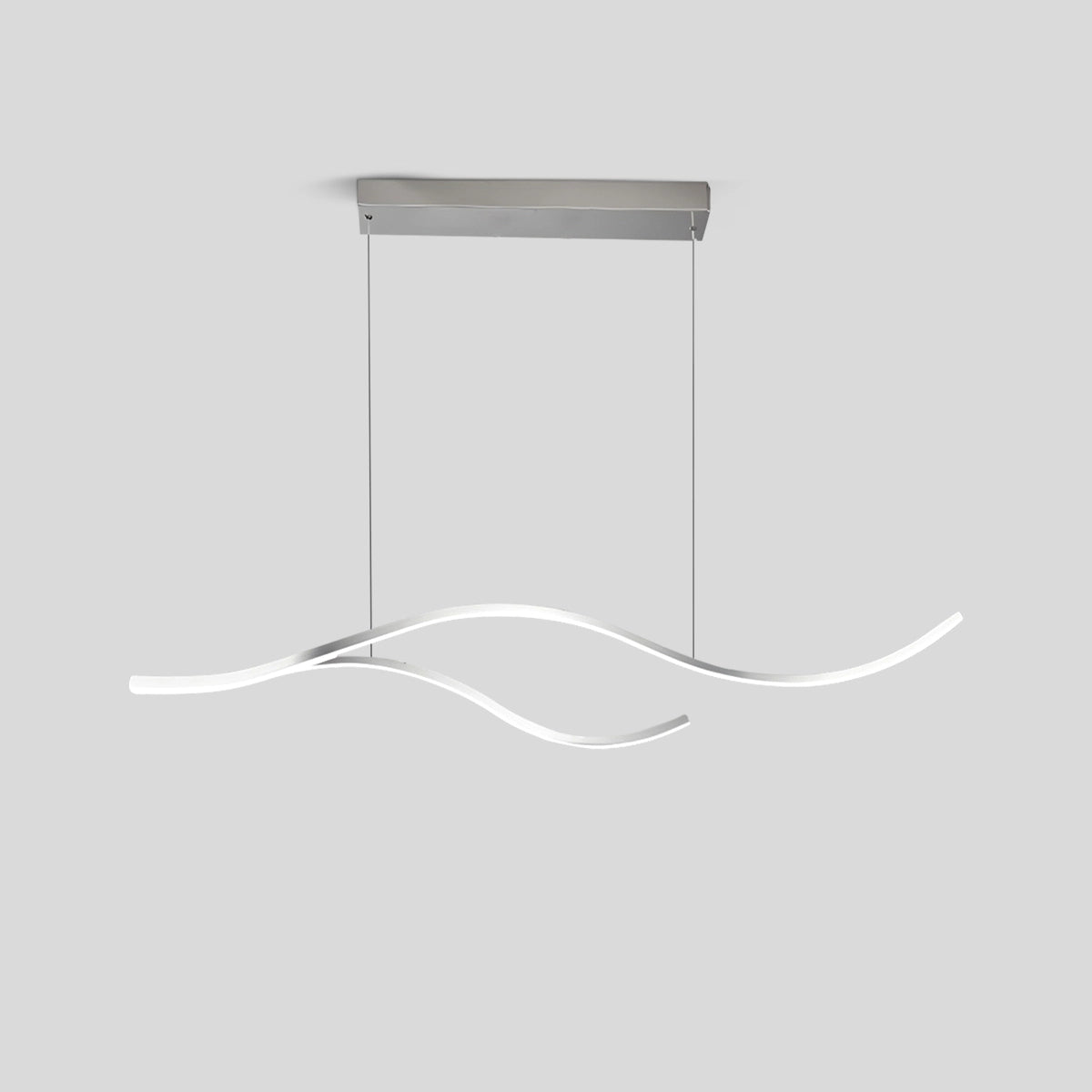 Antizer Modern Waves Hanging Pendant Light Chrome Small
