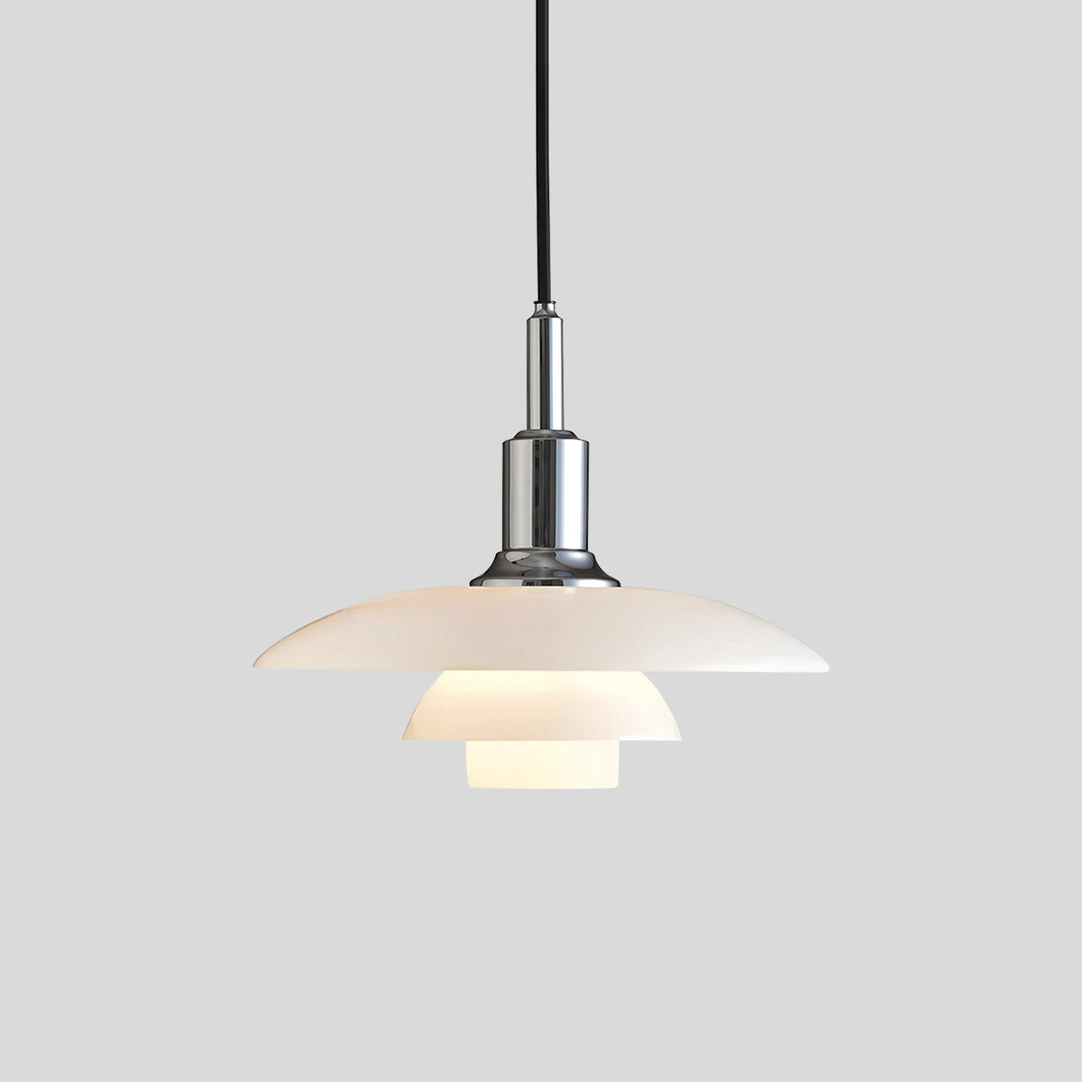 Chrome glass pendant light