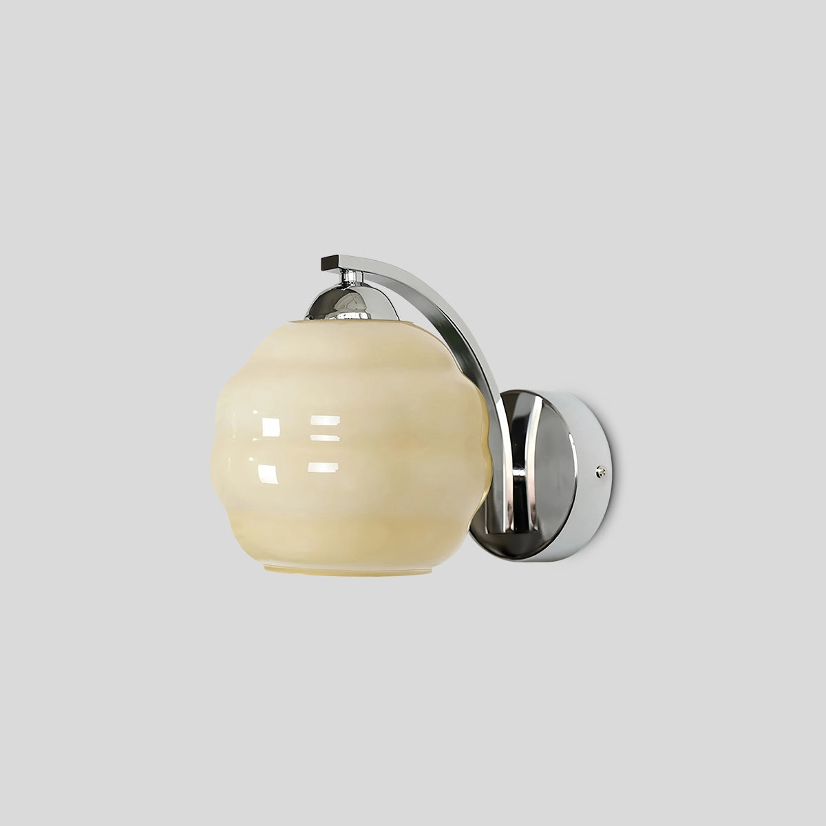Antizer Art Deco Vintage Glass Wall Lamp Chrome+Beige Warm Light