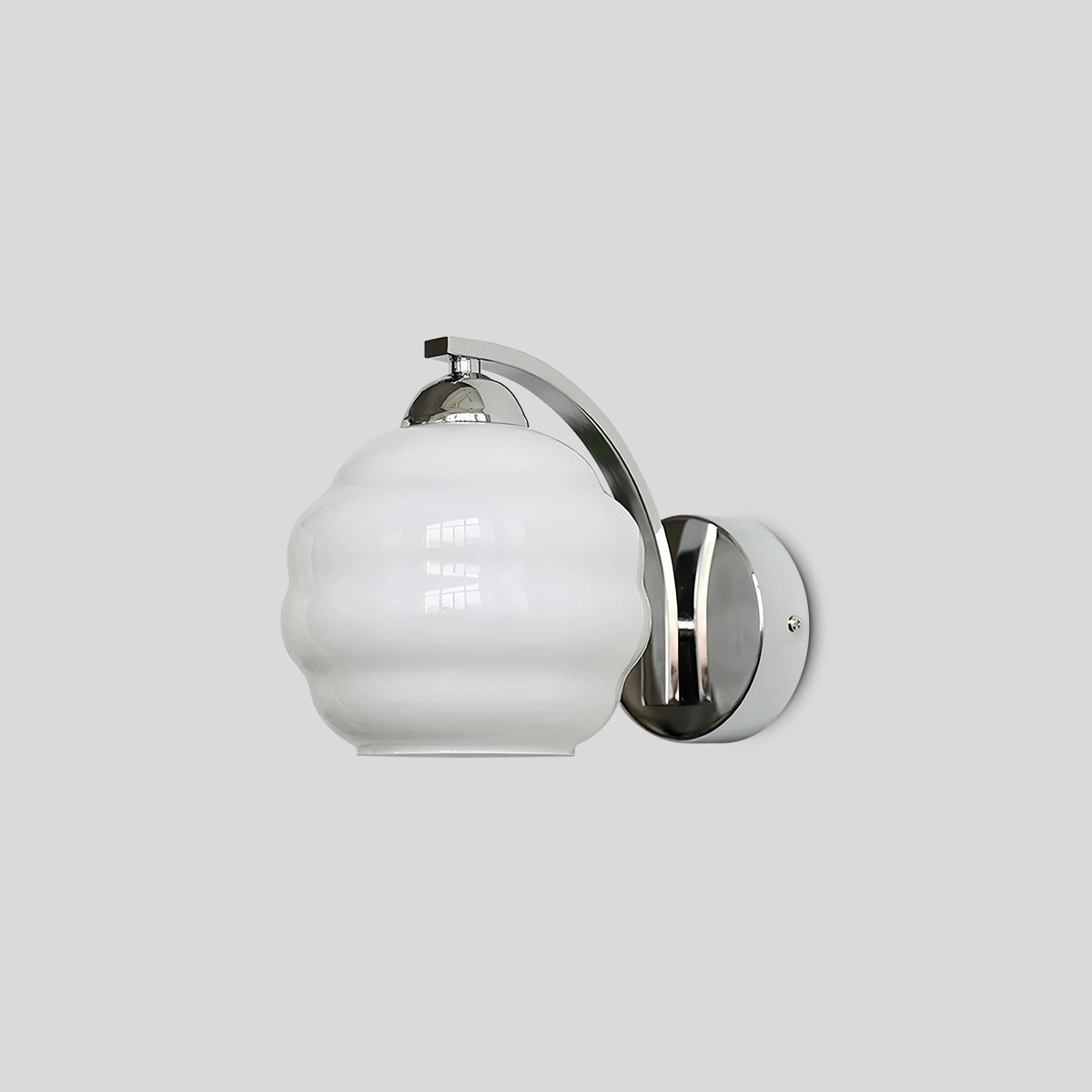Antizer Art Deco Vintage Glass Wall Lamp Chrome+White Warm Light