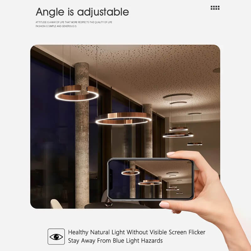 Antizer Modern Ring LED Chandelier for Living Room