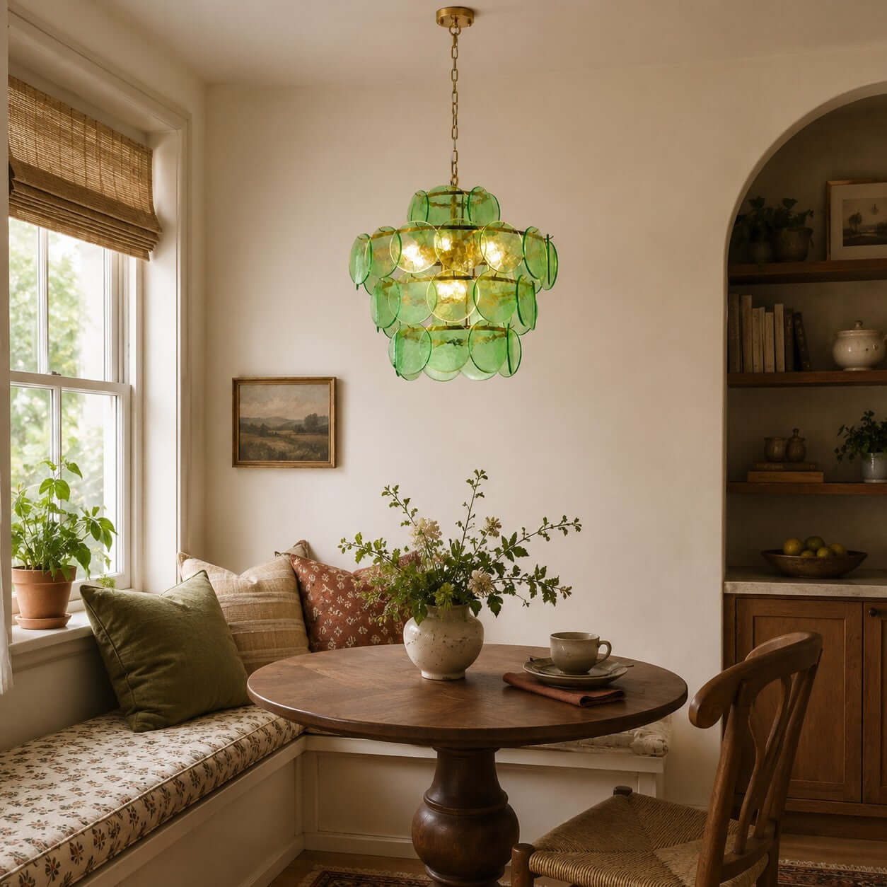 Antizer French Art Layered Discs Glass Pendant Light