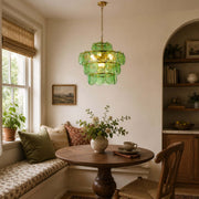 Antizer French Art Layered Discs Glass Pendant Light