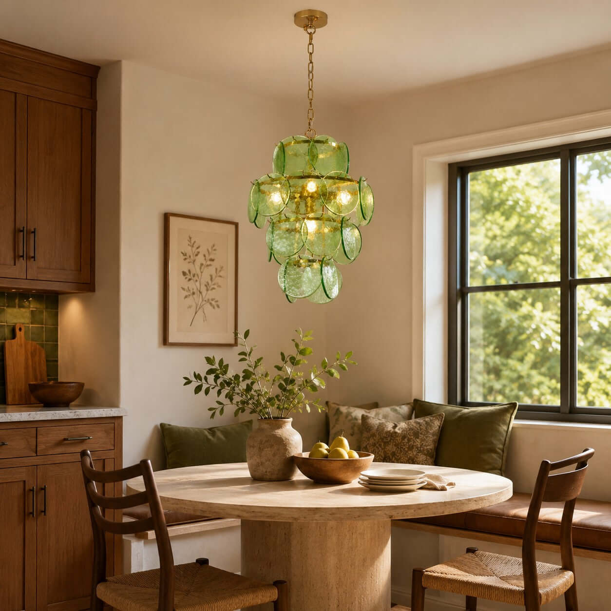 Antizer French Art Layered Discs Glass Pendant Light