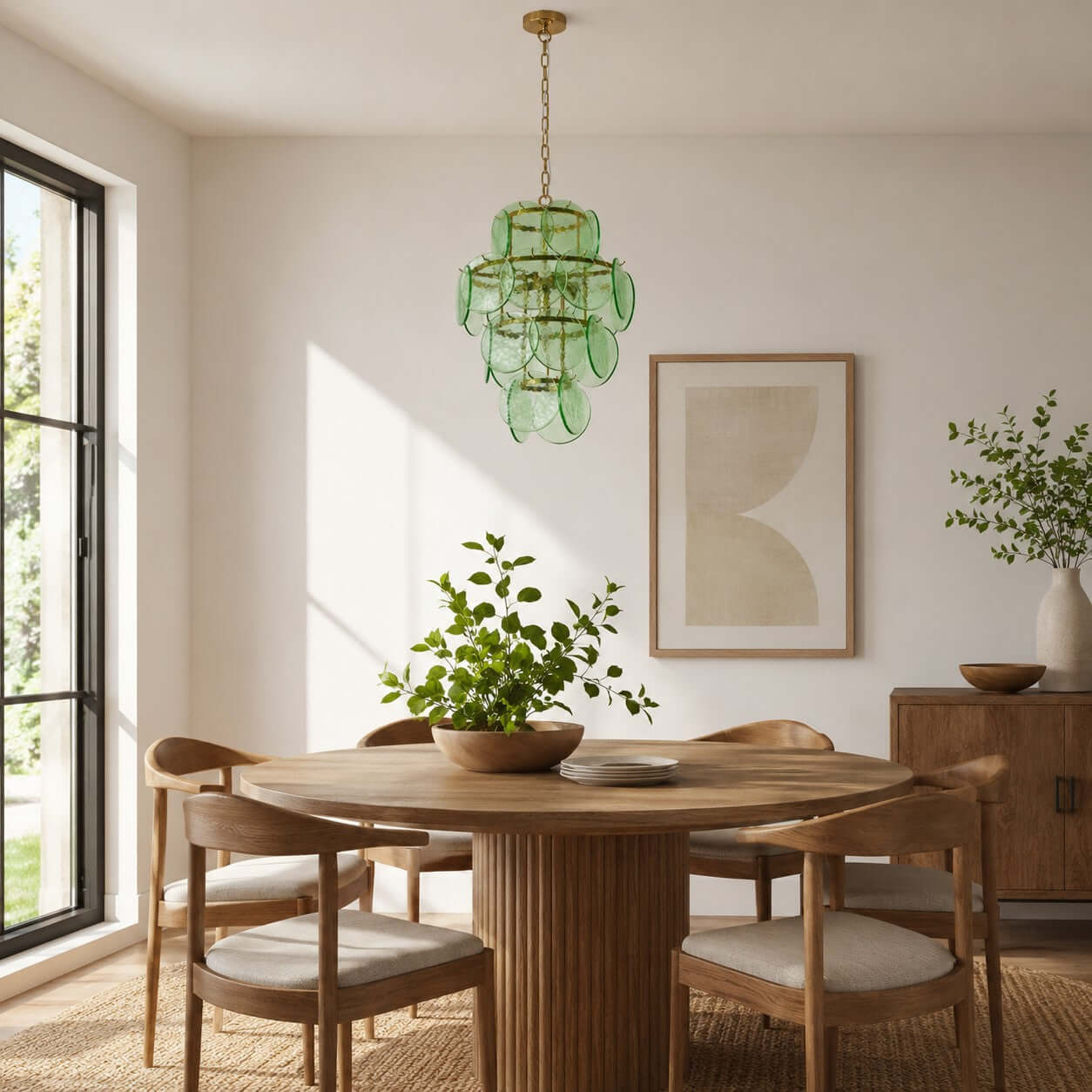 Antizer French Art Layered Discs Glass Pendant Light